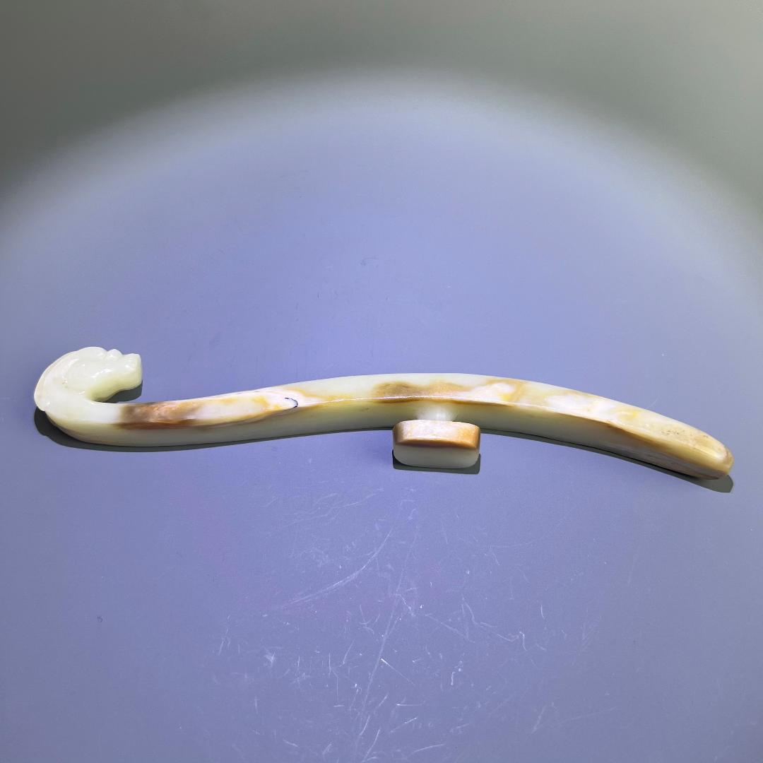 白玉龍帯鉤 清代 和田玉 古玉 古玉擺件 中国古玩 中国美術 唐物骨董 A912