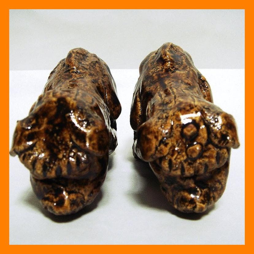 915『獅子狛犬 阿吽一対』　/骨董品 古美術 古道具 アンティーク