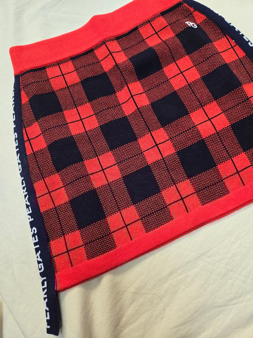 0 サイズ s パーリーゲイツ　チェックスカート　ゴルフウェア　レディース