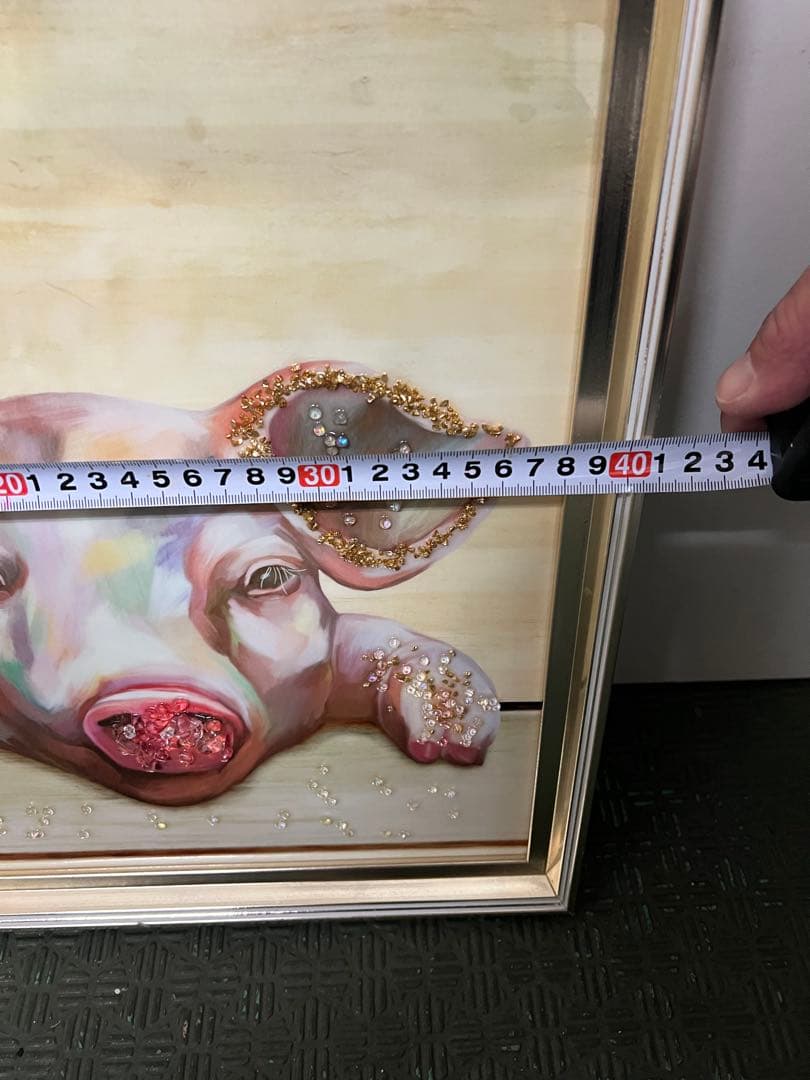 美品！壁掛け装飾 豚の顔 絵画
