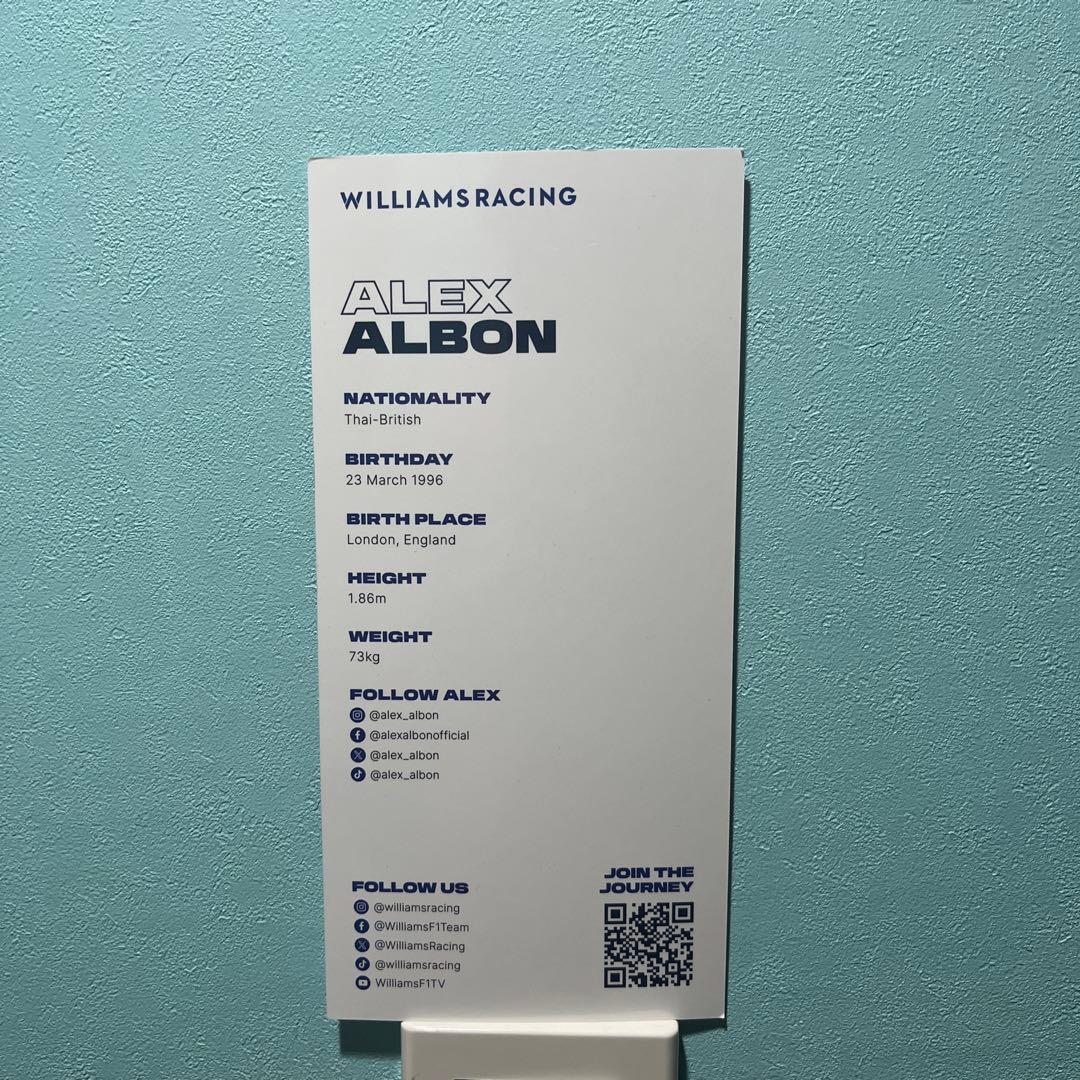 ALEX ALBON選手　サイン　アレックスアルボン選手