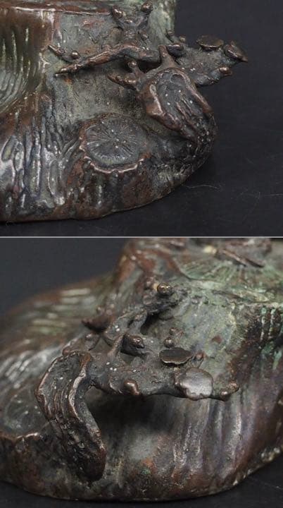 送料無料　細密古銅水滴　大珍品　木箱　書道具文房四宝