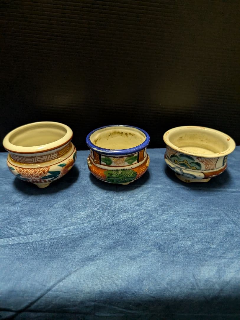 アンティーク戦前赤絵香炉線香立て伊万里