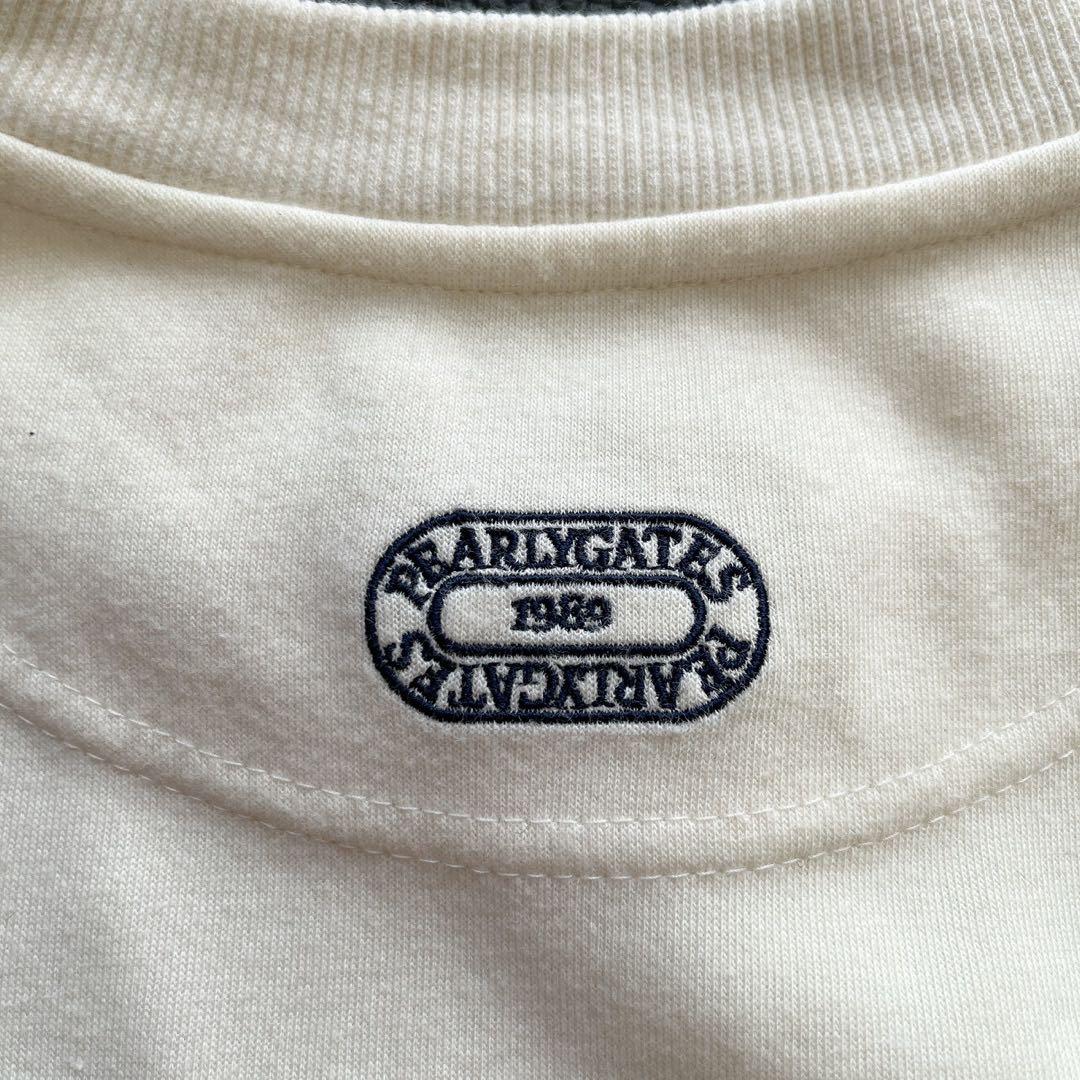 パーリーゲイツ　2024　近年　スウェット　ロゴ　 ダンボールニット　ホワイト