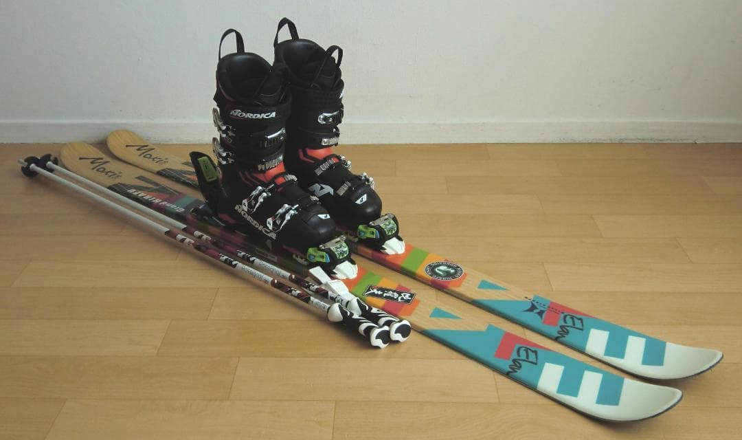 ■■送料無料■ELAN■メンズフリースキーセット■板165靴27.5■メンテ付■