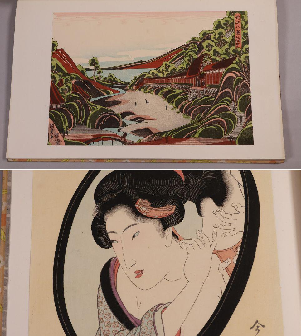 【４】手摺木版画 大正 浮世風俗やまと錦絵 橋口五葉 60図3冊揃【CM421】