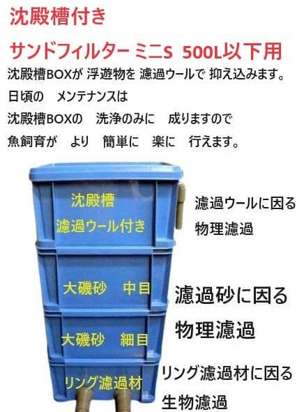 ワインレッドの オシャレな ３段濾過槽 タワータイプ 　浮遊物キャッチャー付き