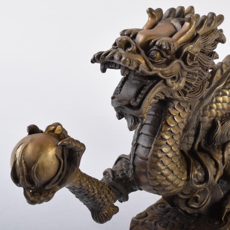 中国　古銅鍍金　龍　置物　重さ約2㎏　V　7063