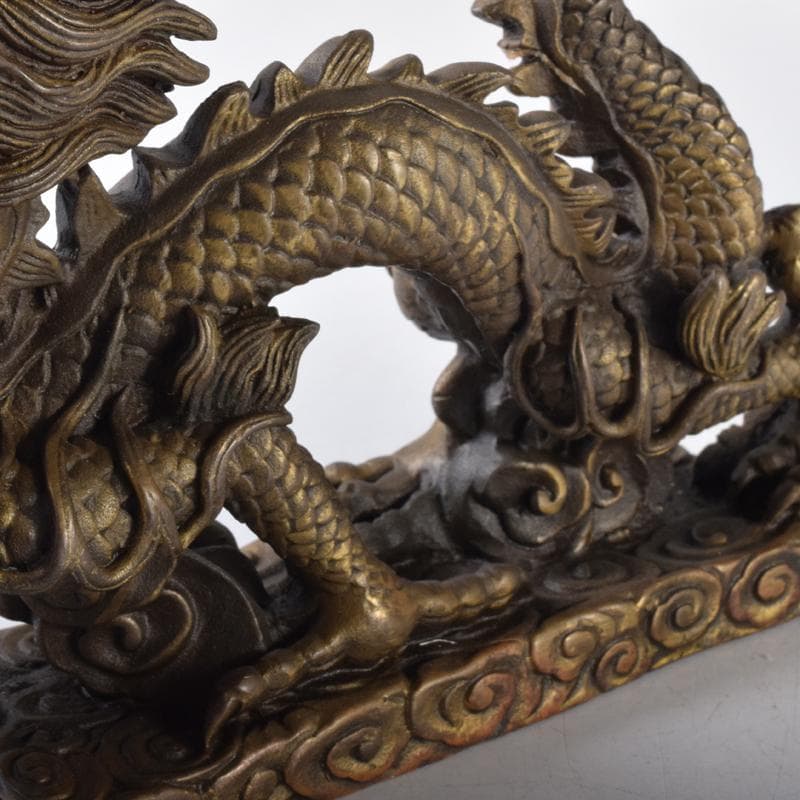 中国　古銅鍍金　龍　置物　重さ約2㎏　V　7063