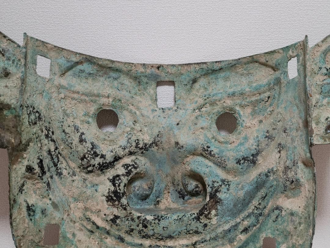 青銅製大型 仮面 神具 夏 商 周時代 横幅約88cm