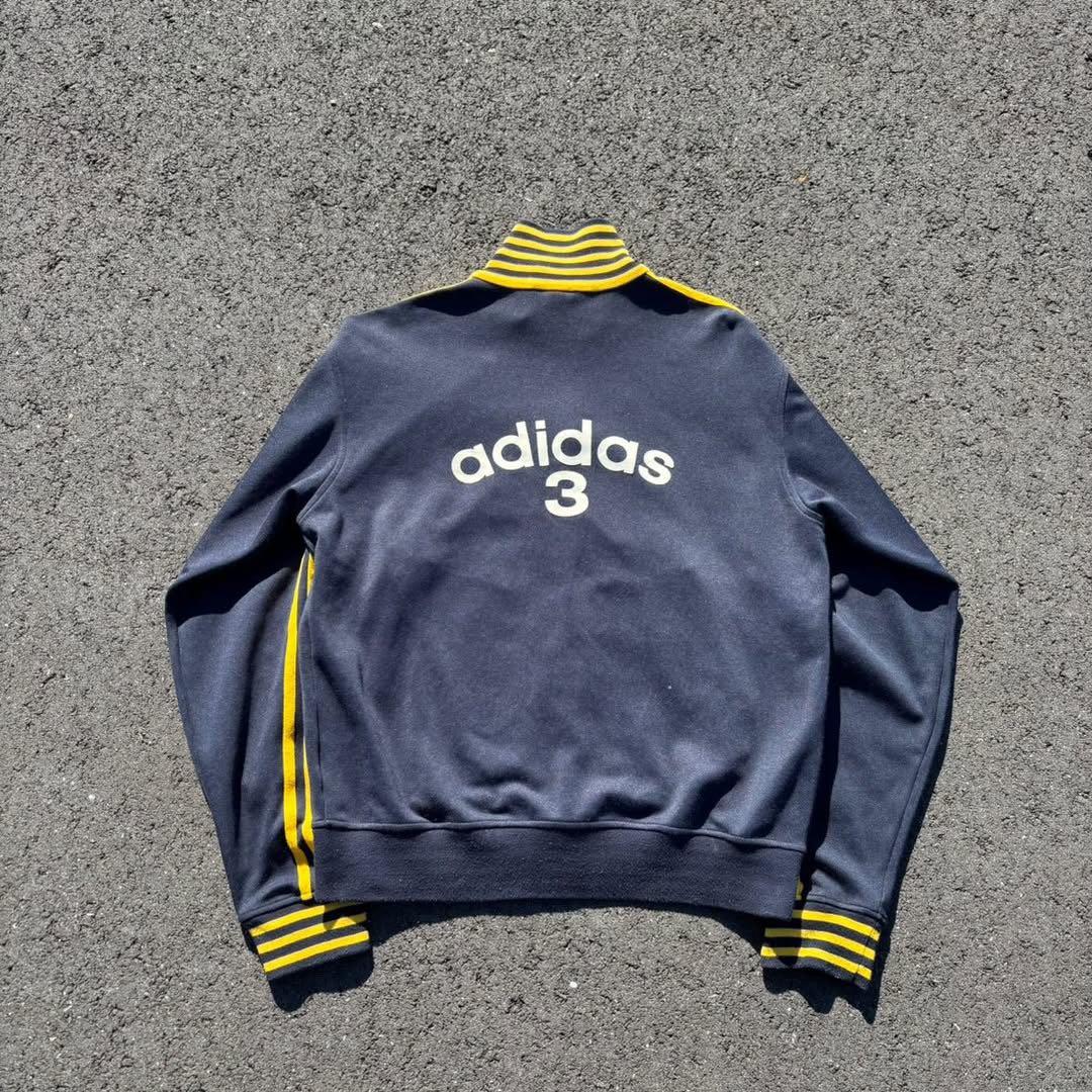 00s adidas トラックジャケット 紺×黄 ナンバリング 3 ハイネック