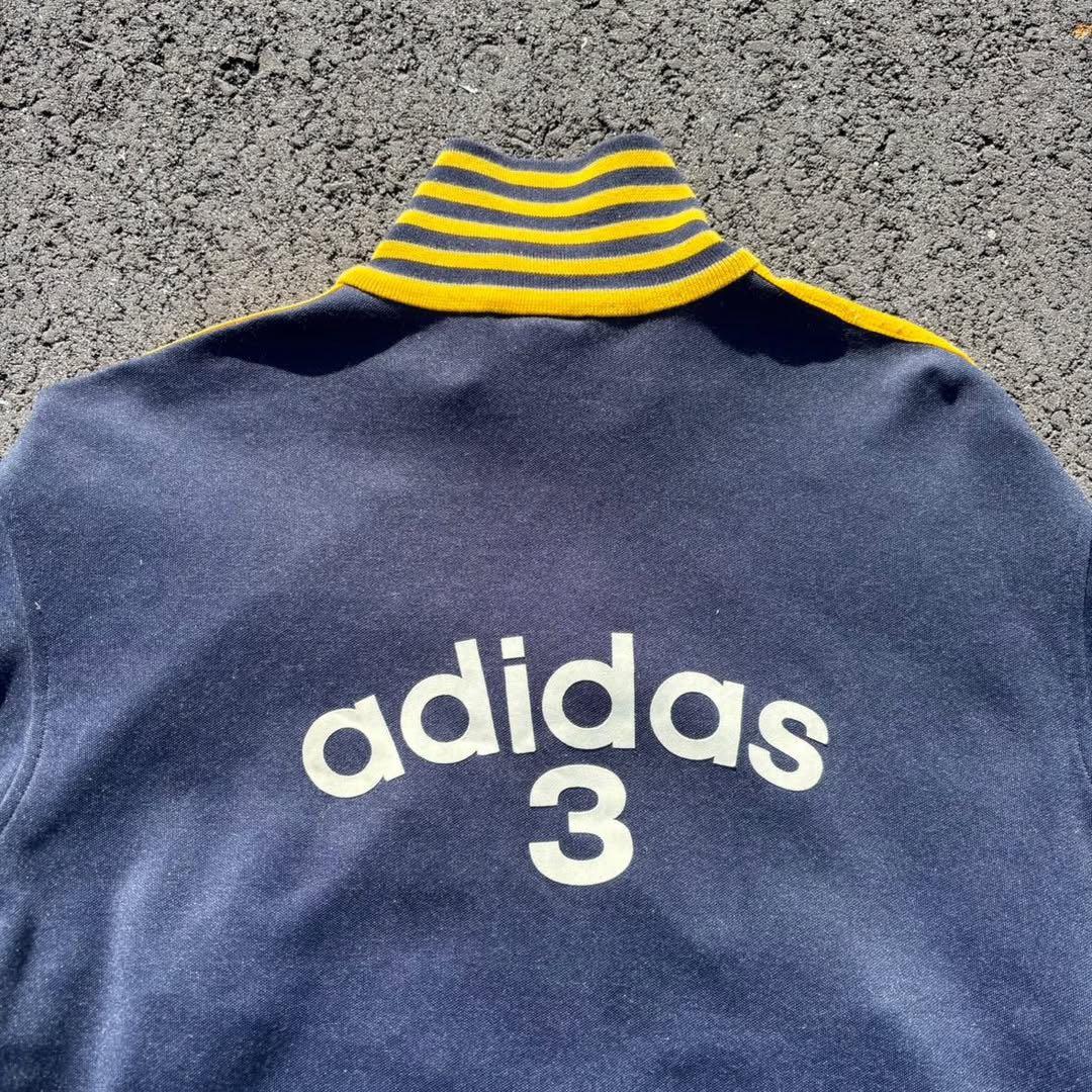 00s adidas トラックジャケット 紺×黄 ナンバリング 3 ハイネック