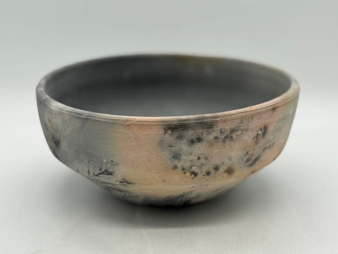 坂田甚内作　灰陶　鉢　葉紋　送料込み250611