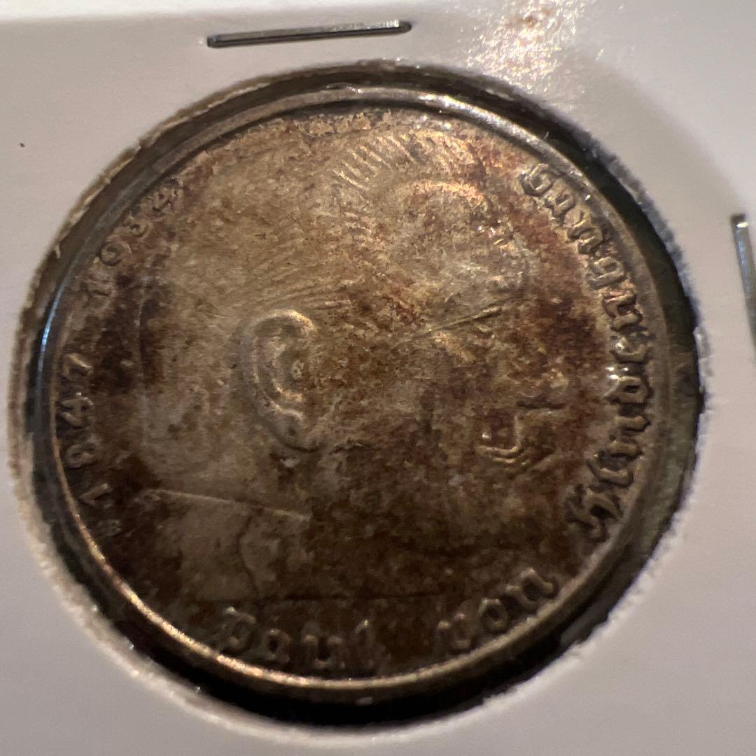 本物保証第二次世界大戦中ドイツ第三帝国廃盤純銀1938 年アンティーク貴重