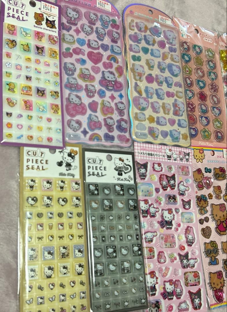 キティちゃん シール 12枚セット コットンパフィ タイル おはじき ウォーター