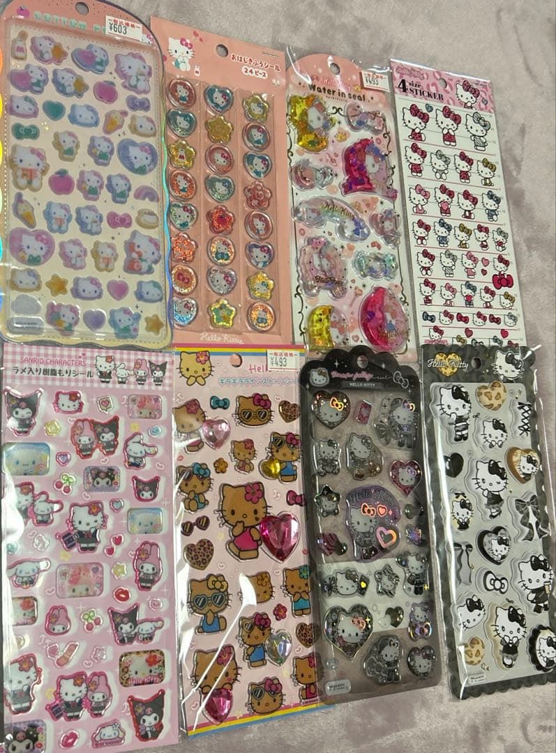 キティちゃん シール 12枚セット コットンパフィ タイル おはじき ウォーター