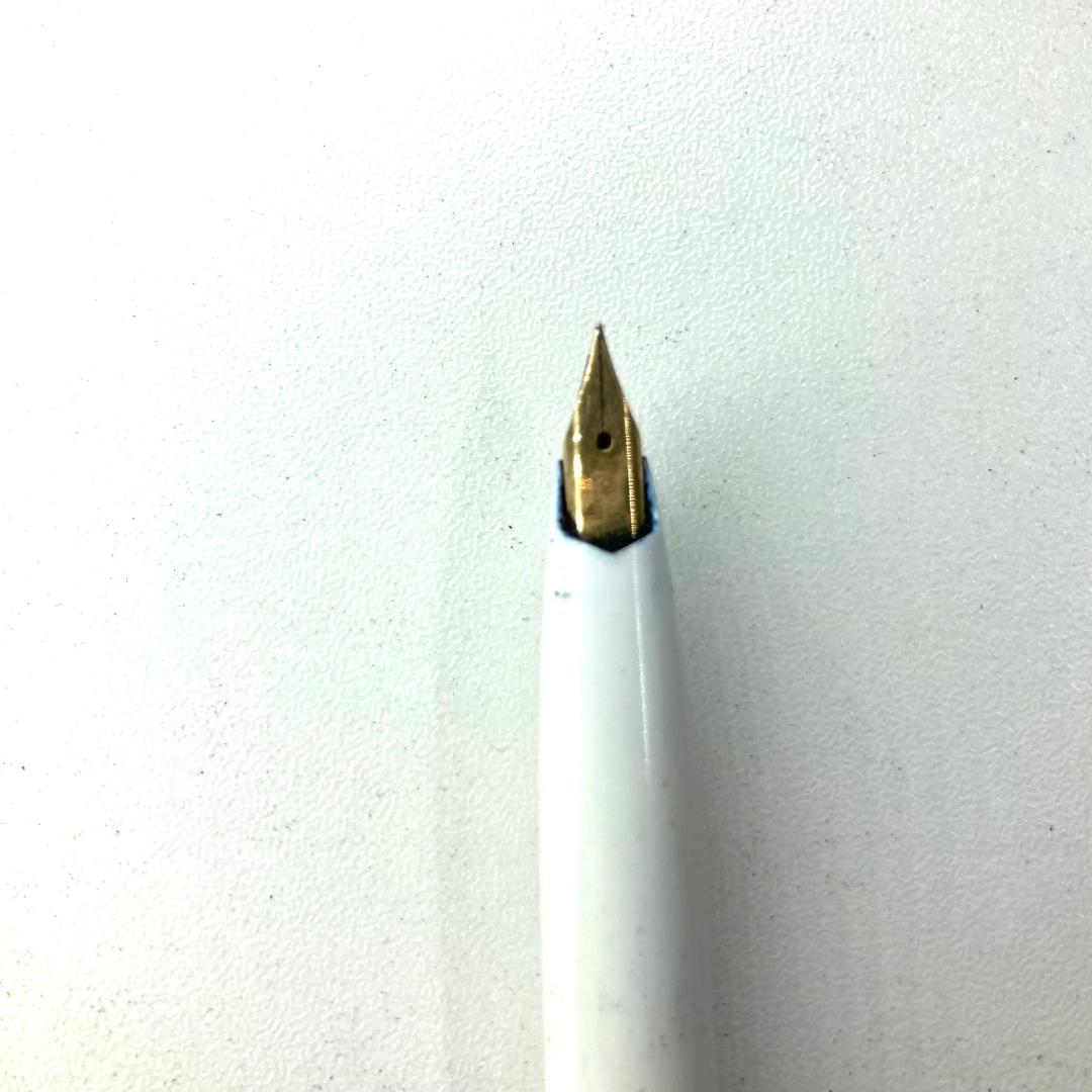 プラチナ Platinum 万年筆 ビンテージ 昭和レトロ ホワイト 14K