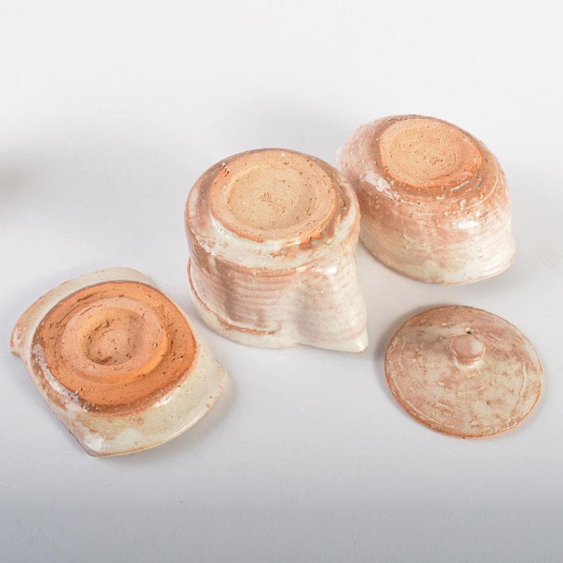 萩焼　十二代田原陶兵衛作　茶器揃　急須　湯冷　煎茶碗6客　共箱　V　6221C