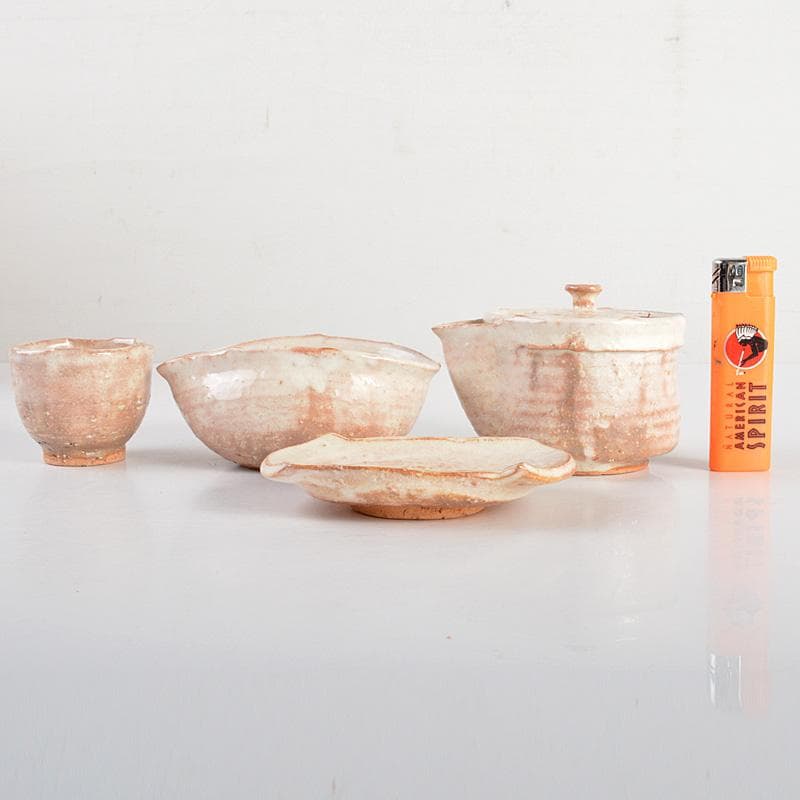 萩焼　十二代田原陶兵衛作　茶器揃　急須　湯冷　煎茶碗6客　共箱　V　6221C