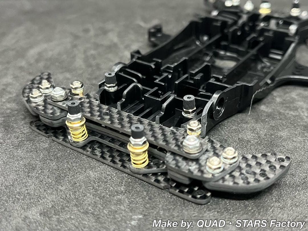 【ミニ四駆・MA用】2軸ATピボットバンパー＋段下げ3mm厚加工　フルカーボン