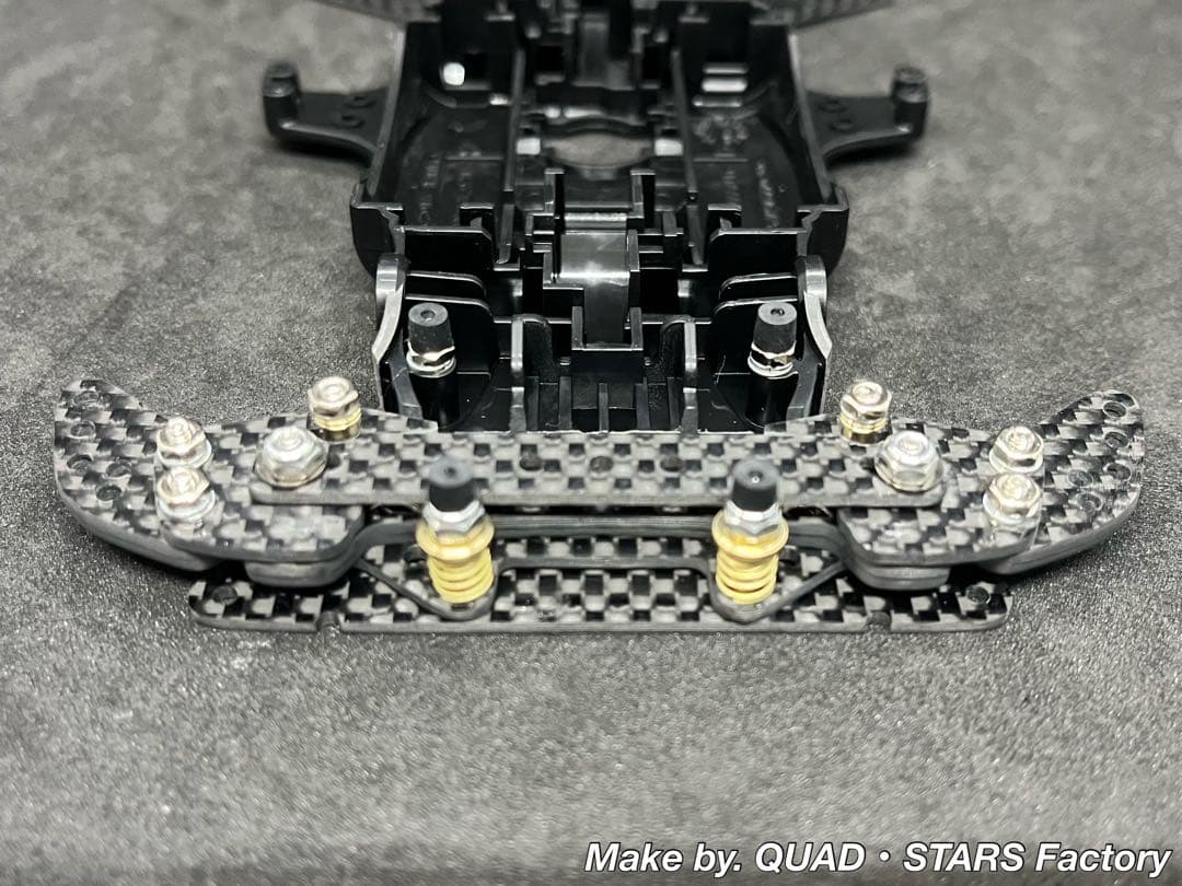 【ミニ四駆・MA用】2軸ATピボットバンパー＋段下げ3mm厚加工　フルカーボン