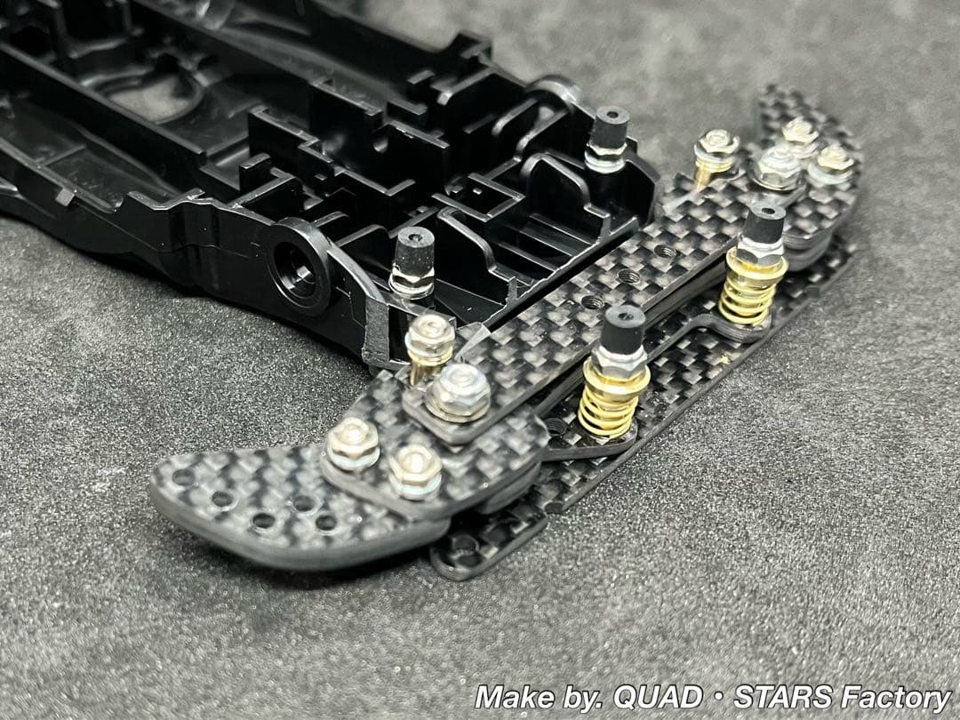 【ミニ四駆・MA用】2軸ATピボットバンパー＋段下げ3mm厚加工　フルカーボン