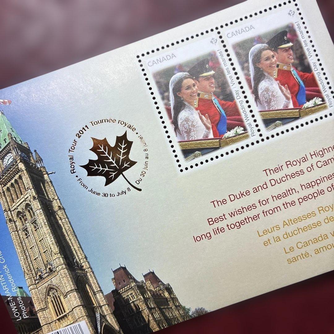 76914セール現品限　外国切手　カナダ発行ウイリアム皇太子小型シート