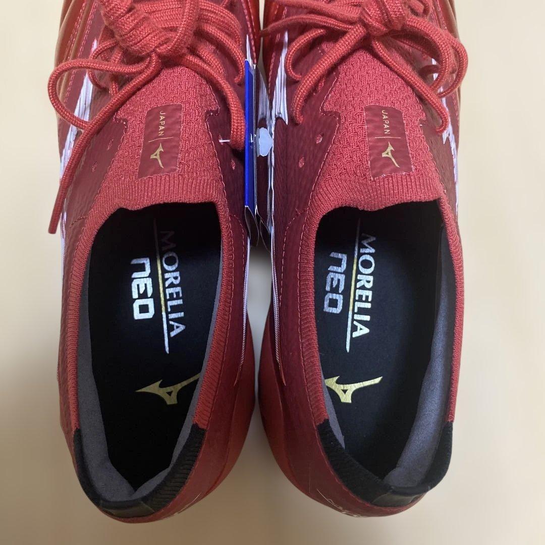新品 ミズノ サッカースパイク モレリアネオ4 β JAPAN 赤白黒 27.0