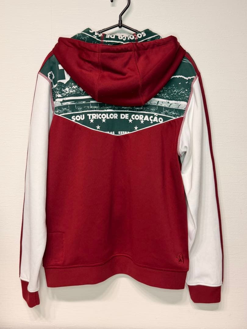 adidas フルジップパーカー 赤白 フルミネンセFC サイズM