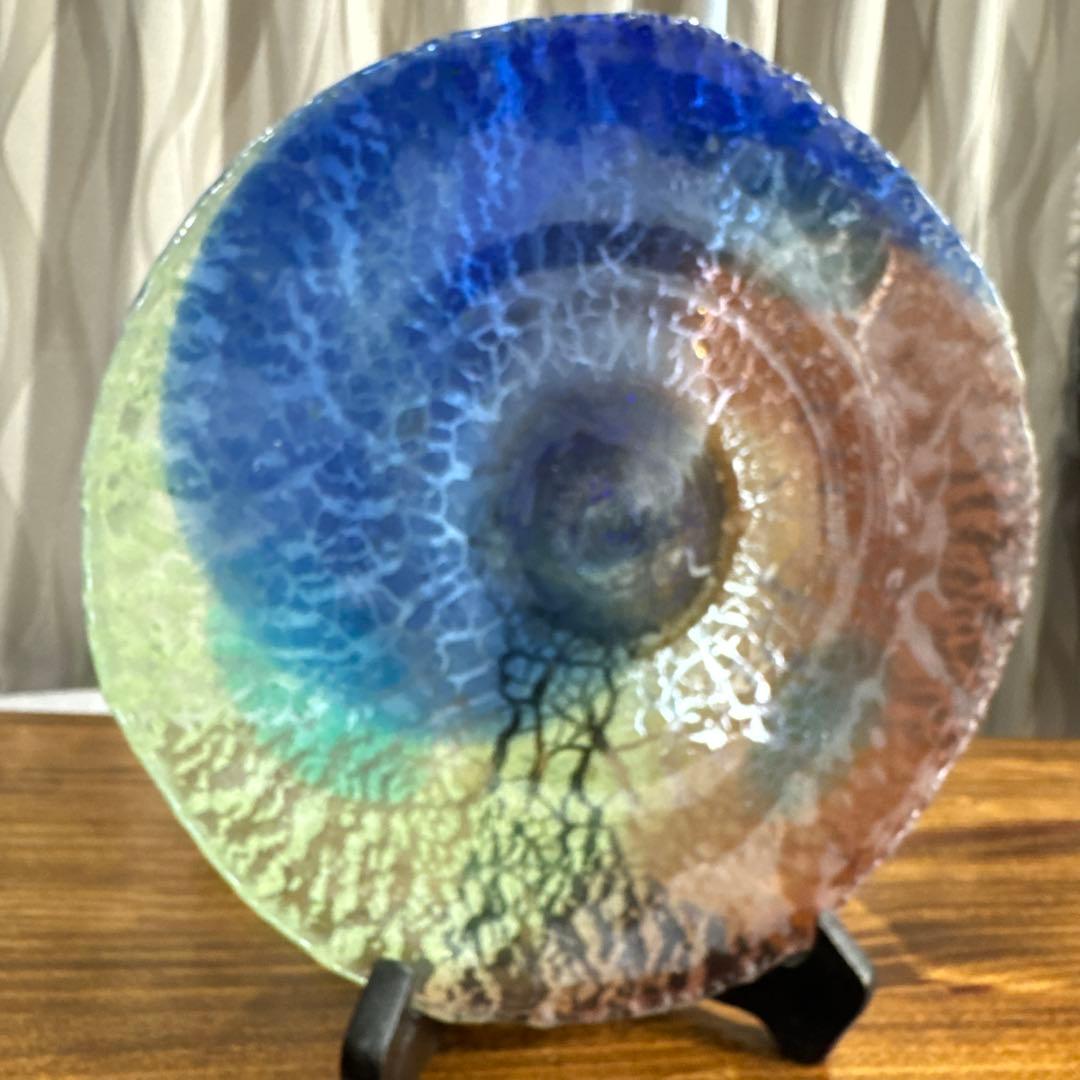 琉球ガラス 稲嶺盛一郎 土紋 皿