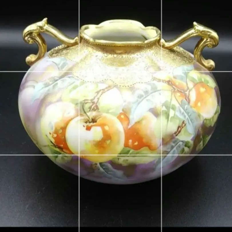 新春~1/31特価アンティーク オールドノリタケ メイプルリーフ花瓶