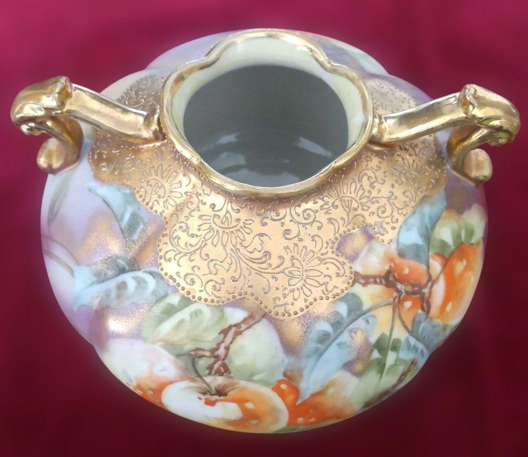 新春~1/31特価アンティーク オールドノリタケ メイプルリーフ花瓶