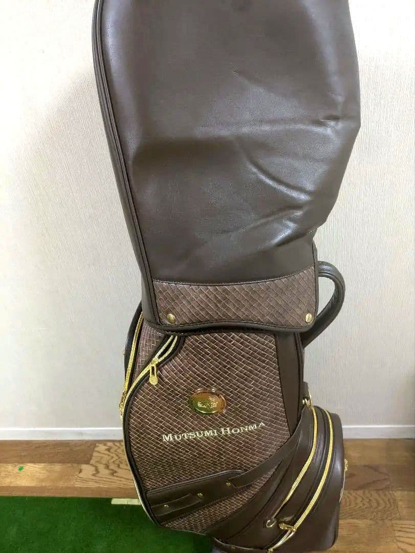 Mutsumi Honma キャディバッグ ブラウン/ゴールド