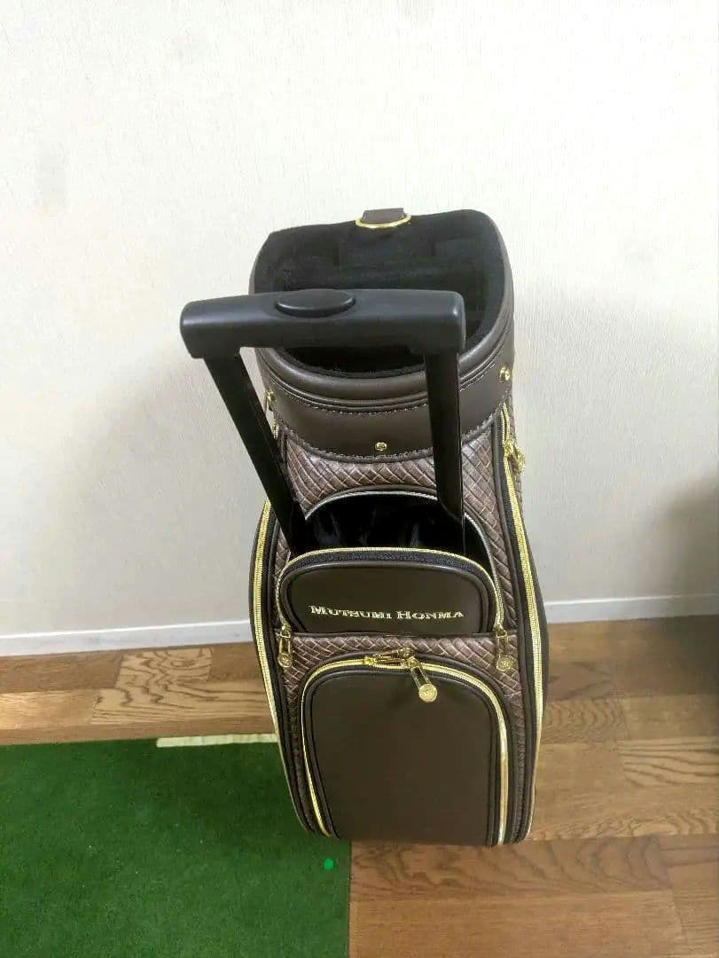 Mutsumi Honma キャディバッグ ブラウン/ゴールド