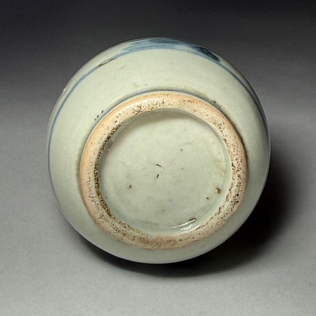 ◆古伊万里 染付草花文 御神酒徳利 一輪挿し 花瓶 江戸時代前期〜中期◆