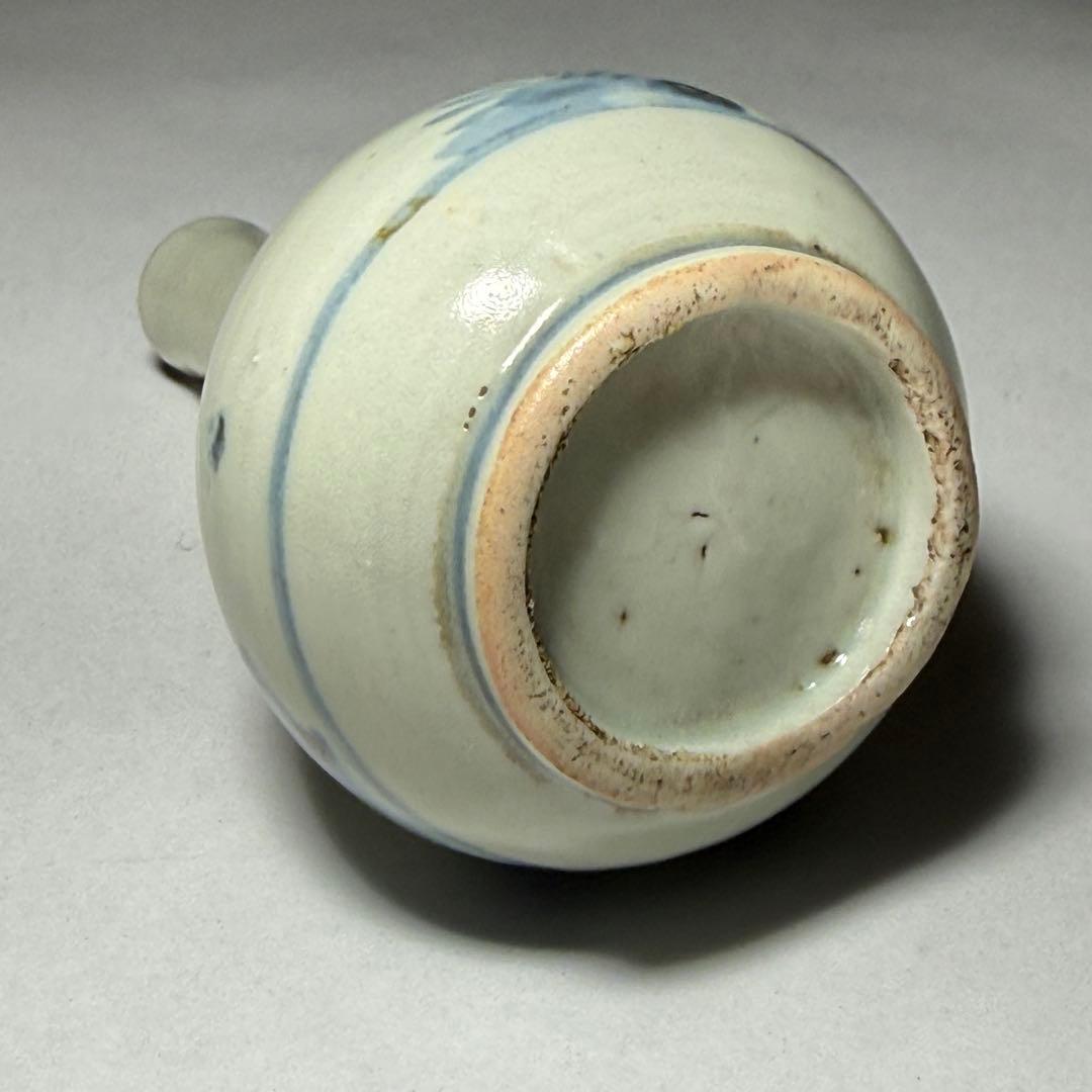 ◆古伊万里 染付草花文 御神酒徳利 一輪挿し 花瓶 江戸時代前期〜中期◆