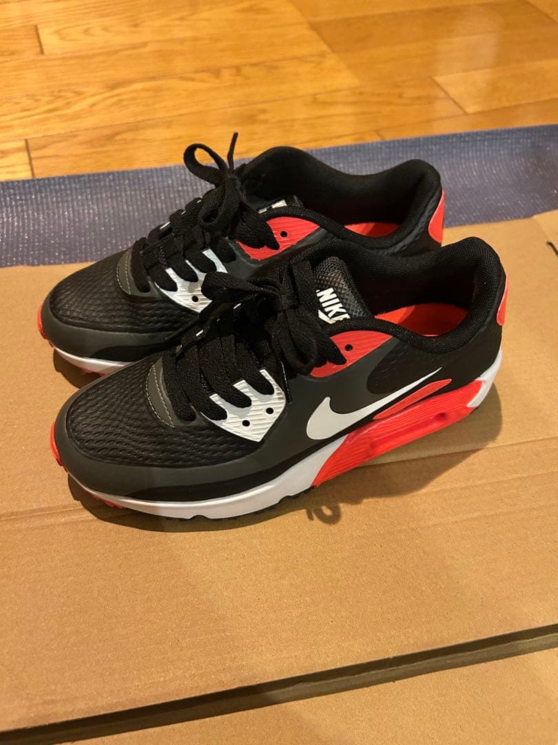ゴルフシューズ Nike Air Max 90 ブラック/レッド