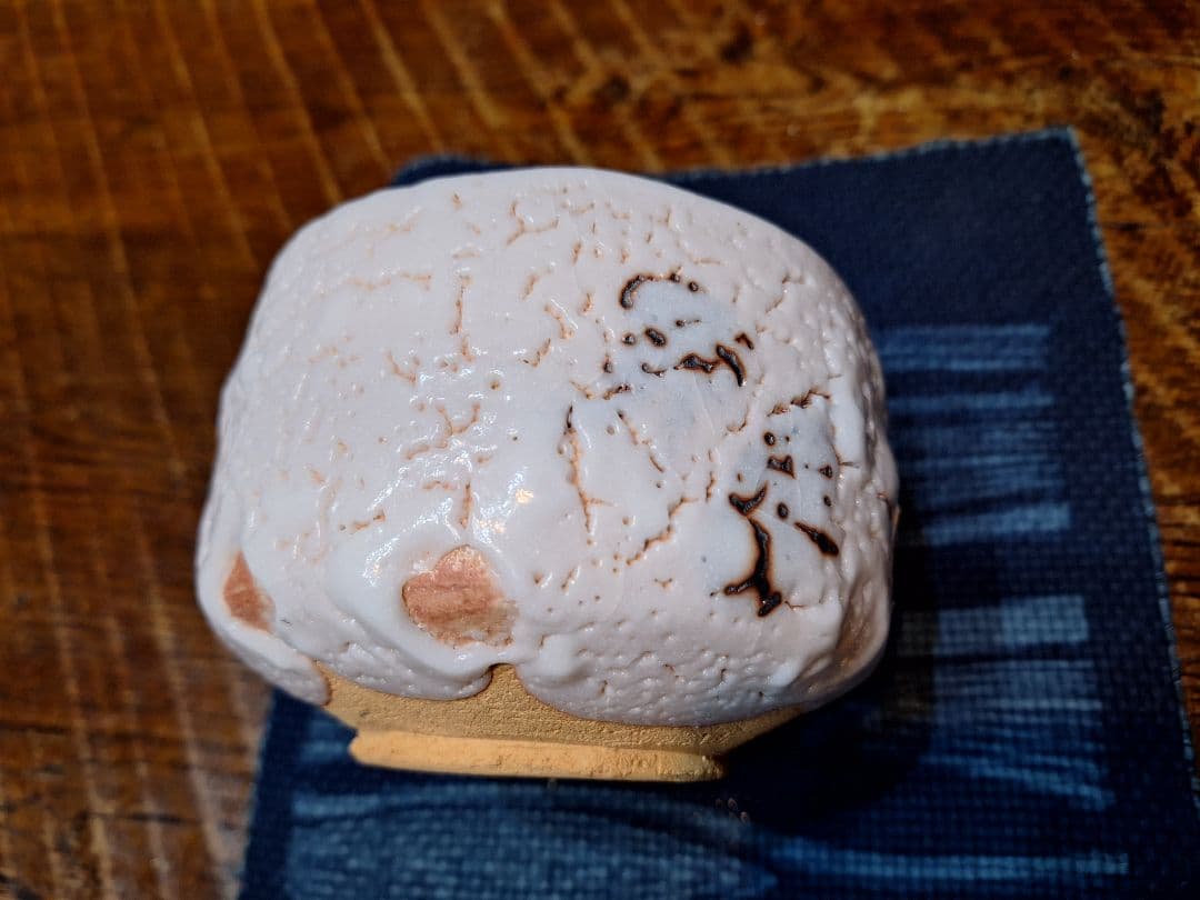 志野焼抹茶茶碗、重兵衛窯、佐藤重造作