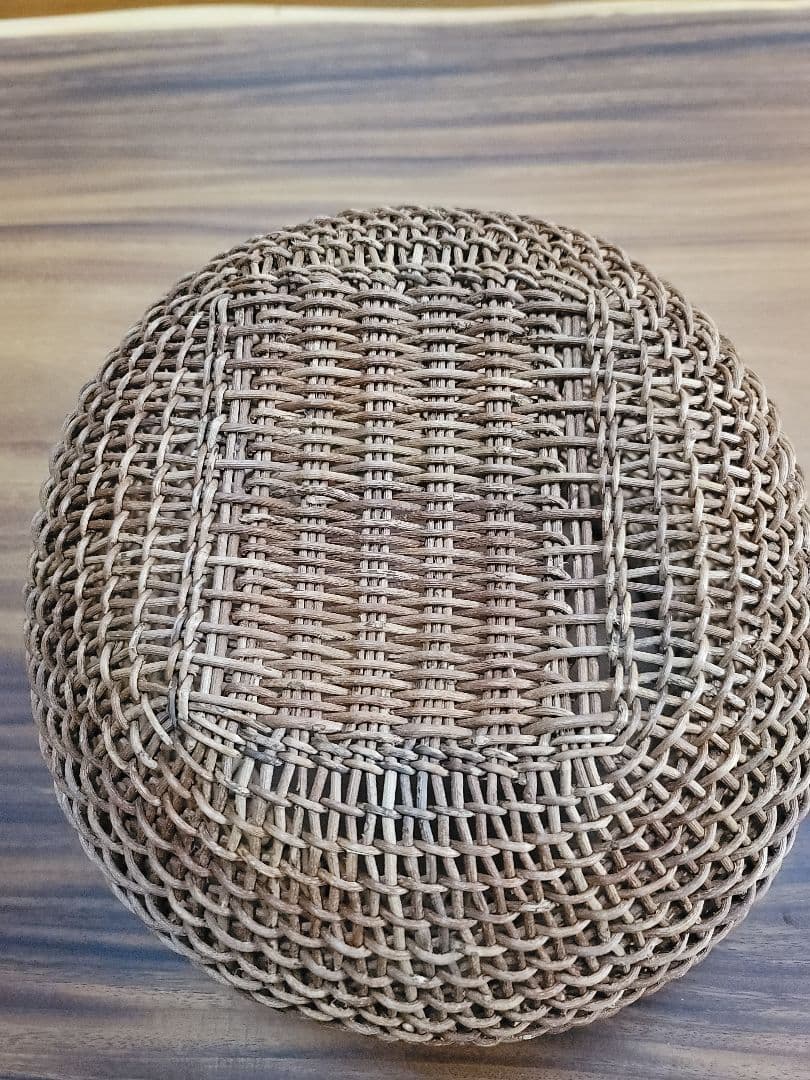 中川原信一さん作 あけびかご 人気作家　あけび籠　丸型　希少品