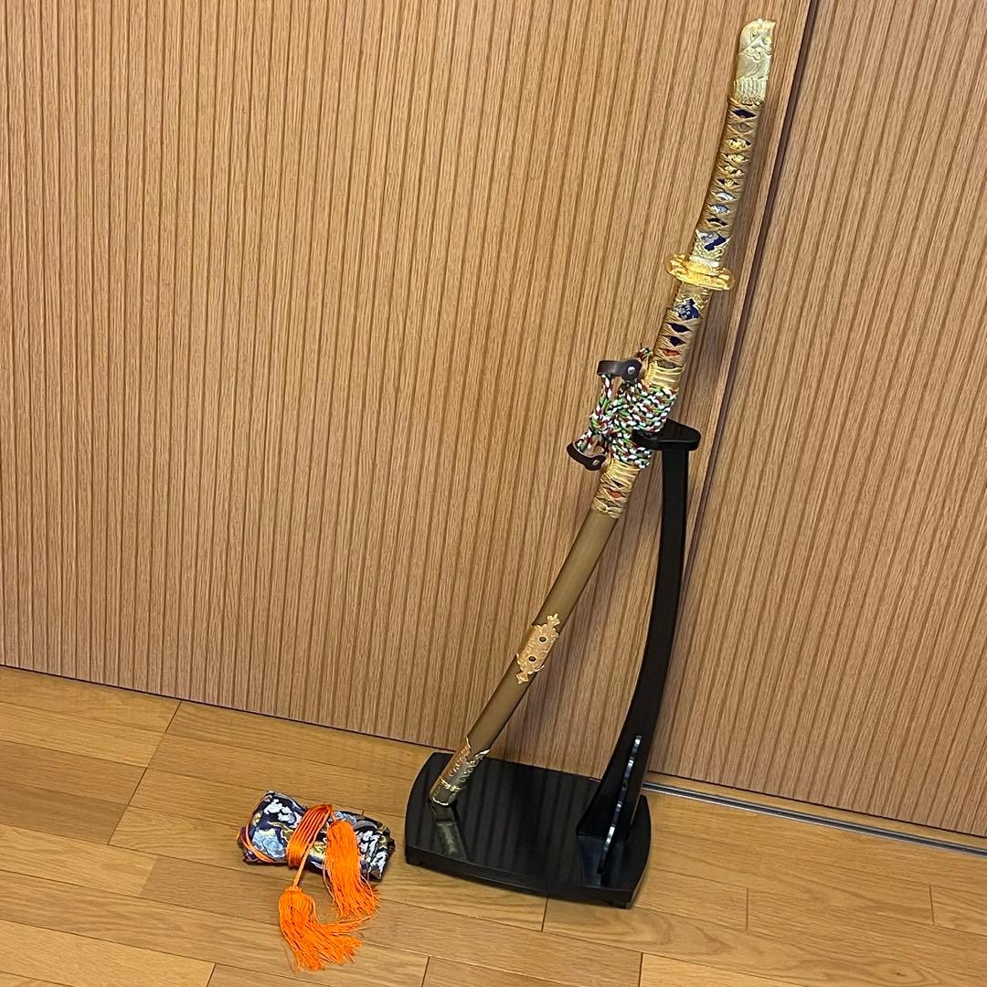 【希少】高級模造刀 太刀 陣太刀 刀袋・刀掛台付き