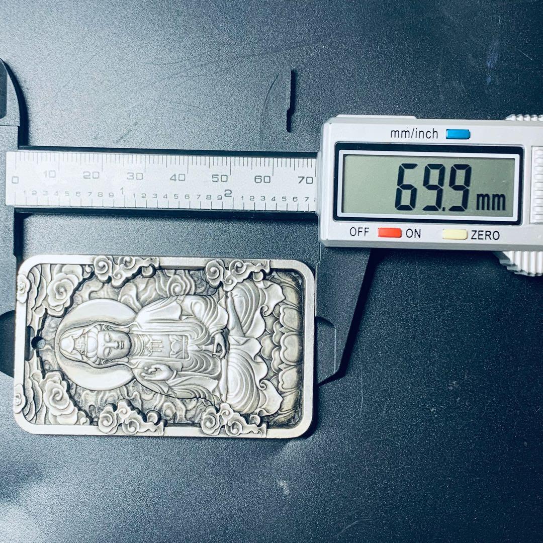 極美品 観音菩薩 彫刻牌 般若心経 全文刻印 御守り ペンダント 仏像プレート