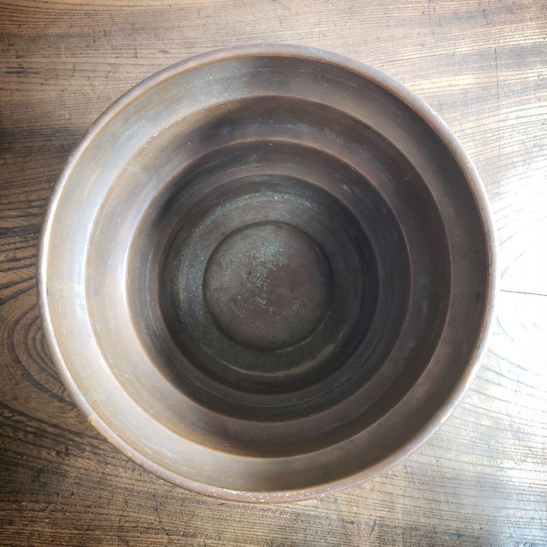 銅器 ゴミ箱 植木鉢カバー 物入れ スペースエイジ 銘 富士 70s 80s