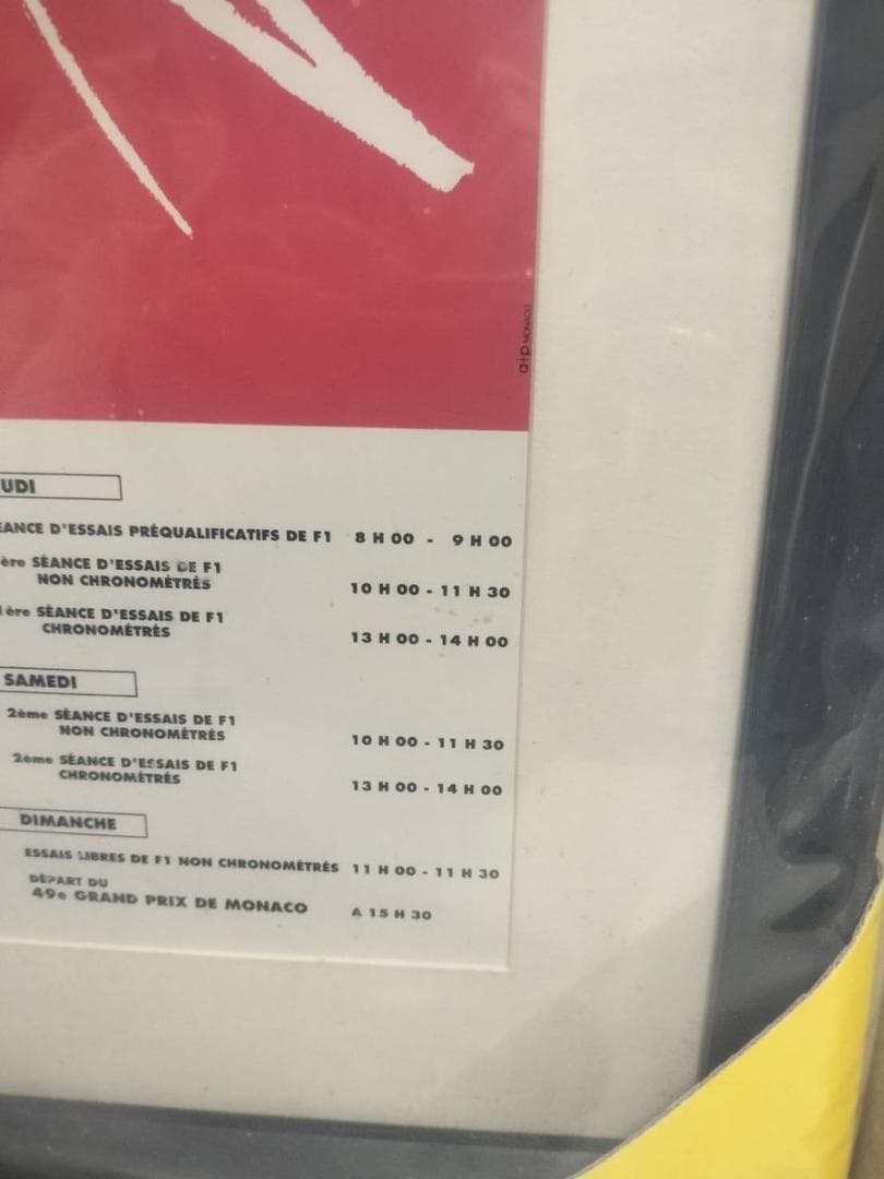 ◆アイルトンセナ F1 モナコGP オフィシャルポスター　1991年