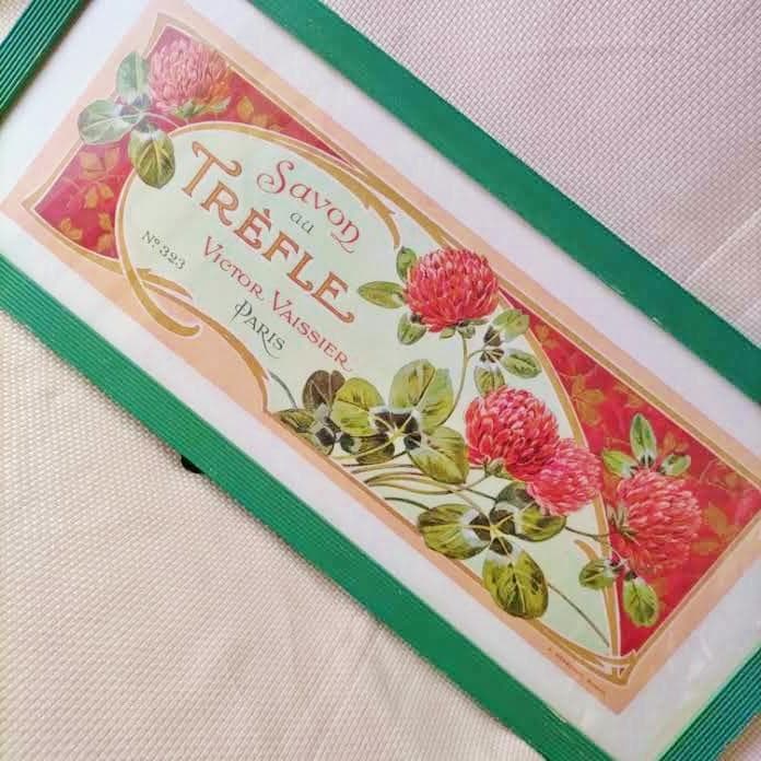 Thomas Cathey アートフレーム パリ サボンパッケージ 額絵 ローズ