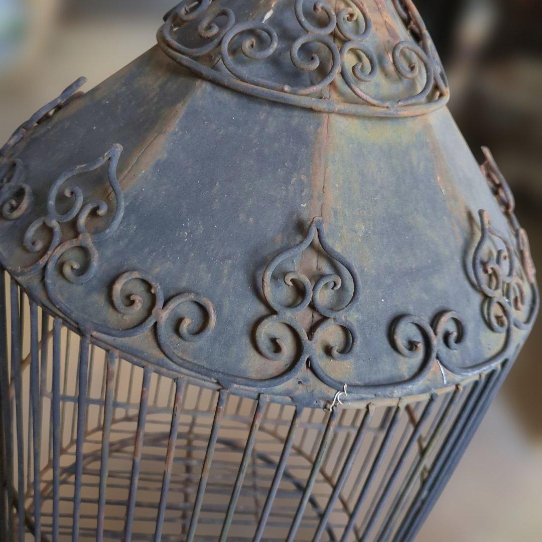 レトロ　鳥かご　シャビー　ガーデニング　鉄　アイアン　花入