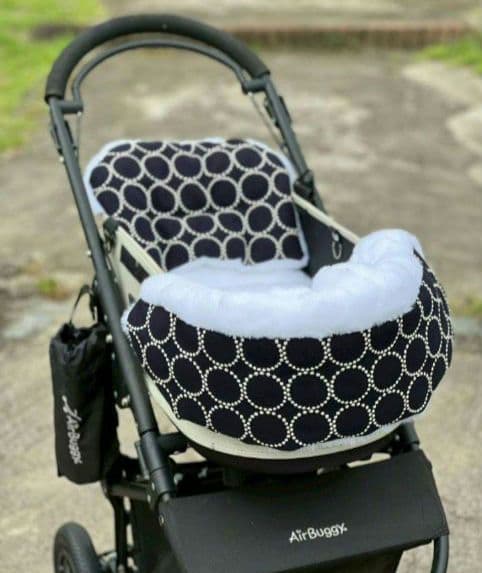 ❤あご乗せクッション❤ペットカートコンフォーター❤インディゴ✕ホワイト