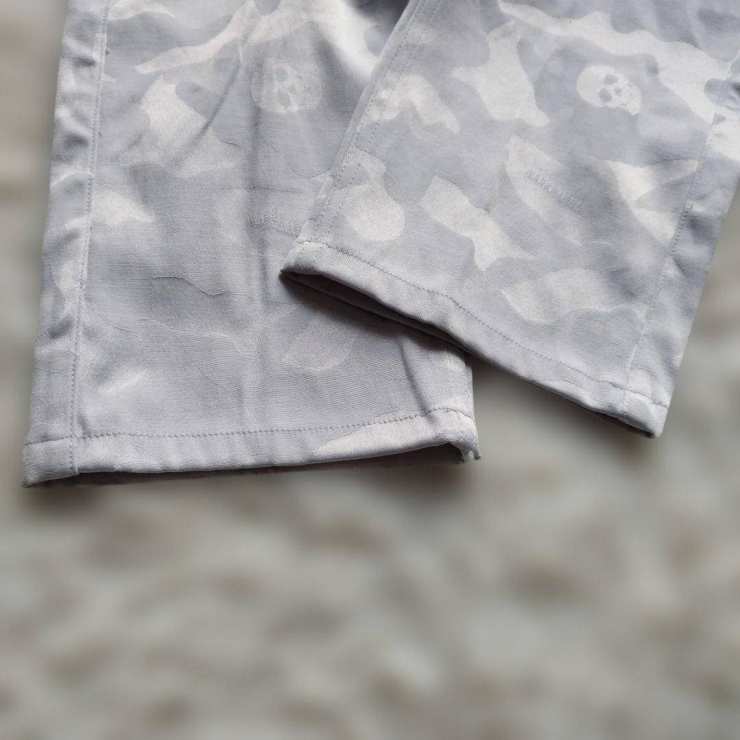 美品✨マークアンドロナ ストレッチパンツ スカル 迷彩 グレー M ゴルフウェア