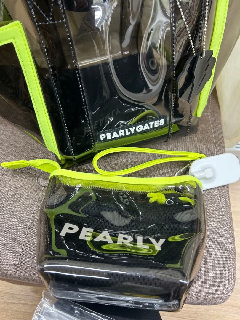 PEARLY GATES ゴルフカートバッグ スケルトンクリア・ネオンイエロー