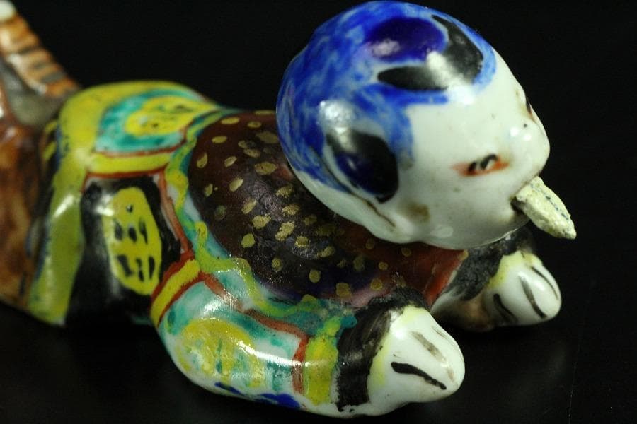 古平戸 唐子 舌出し 首振り 人形 希少 時代物(K-YC456)