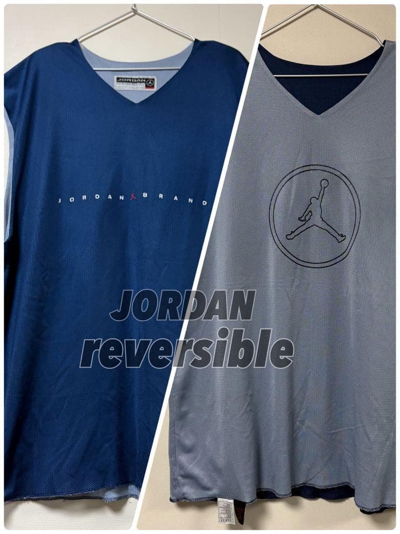 JORDAN リバーシブル タンクトップ バスケ ネイビー グレー XXL 希少